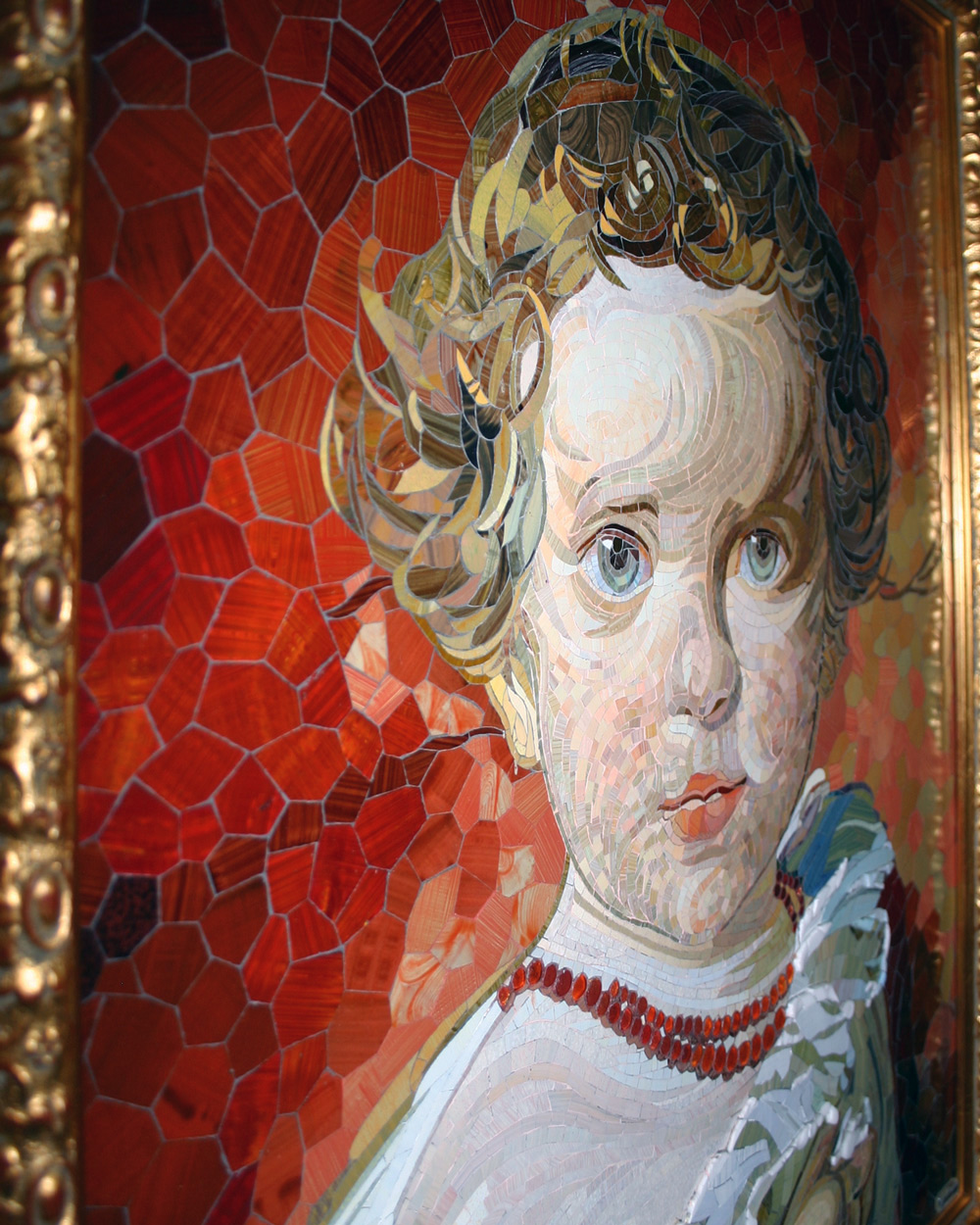 Mosaik mit Kinderportrait, Detail