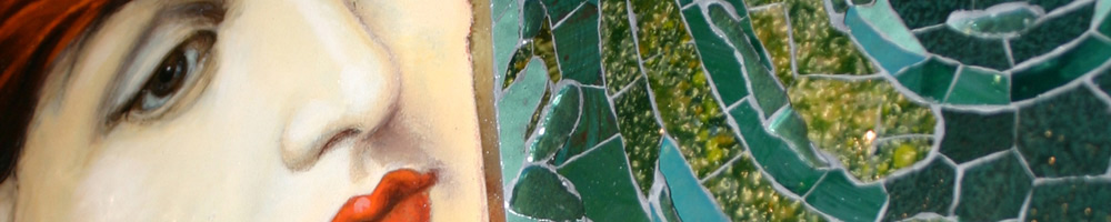 Mosaikbilder mit Glasmalerei