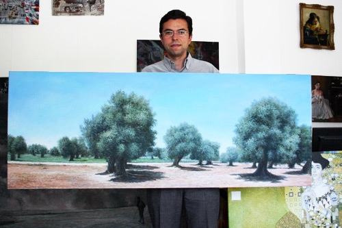 Landschaftsgemälde Olivenbäume
