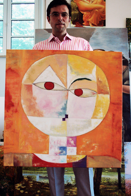 Senecio nach Paul Klee, Gemaeldekopie in Oel auf Leinwand