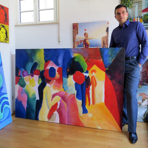 Expressionistisches Gemlde von uns handgemalt in l auf Leinwand