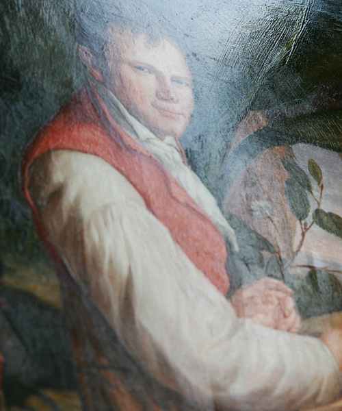 Glanzfirnis bei unserer Gemldekopie Alexander von Humboldt nach Weitsch