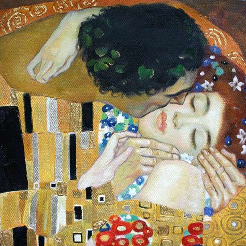 Gustav Klimt Der Kuss Oelbild kaufen