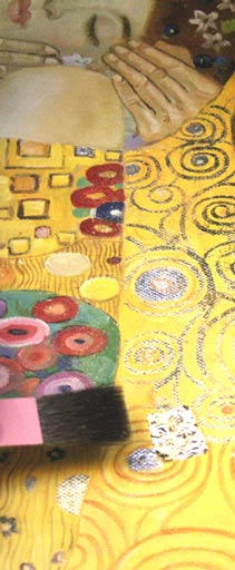 Gustav Klimt Oelgemaelde Auftragen der Vergoldung
