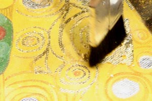 Gustav Klimt Gemaeldekopie Pinselauftrag Blattgold